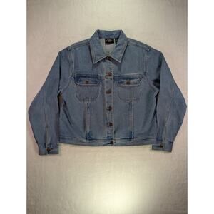 Vintage Bill Blass Jean Jacket Women’s Large Blue 100% Cotton Denim Classic